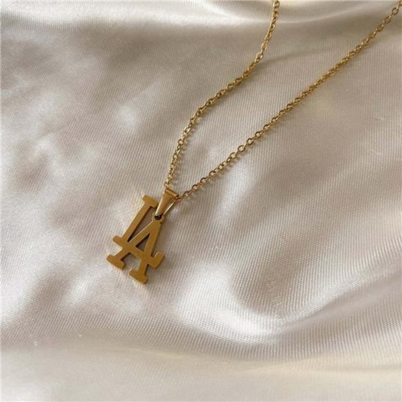 NEW MLB Los Angeles LA Dodgers Gold Team Pendant Logo Necklace 20" Chain Lobster - Picture 4 of 7